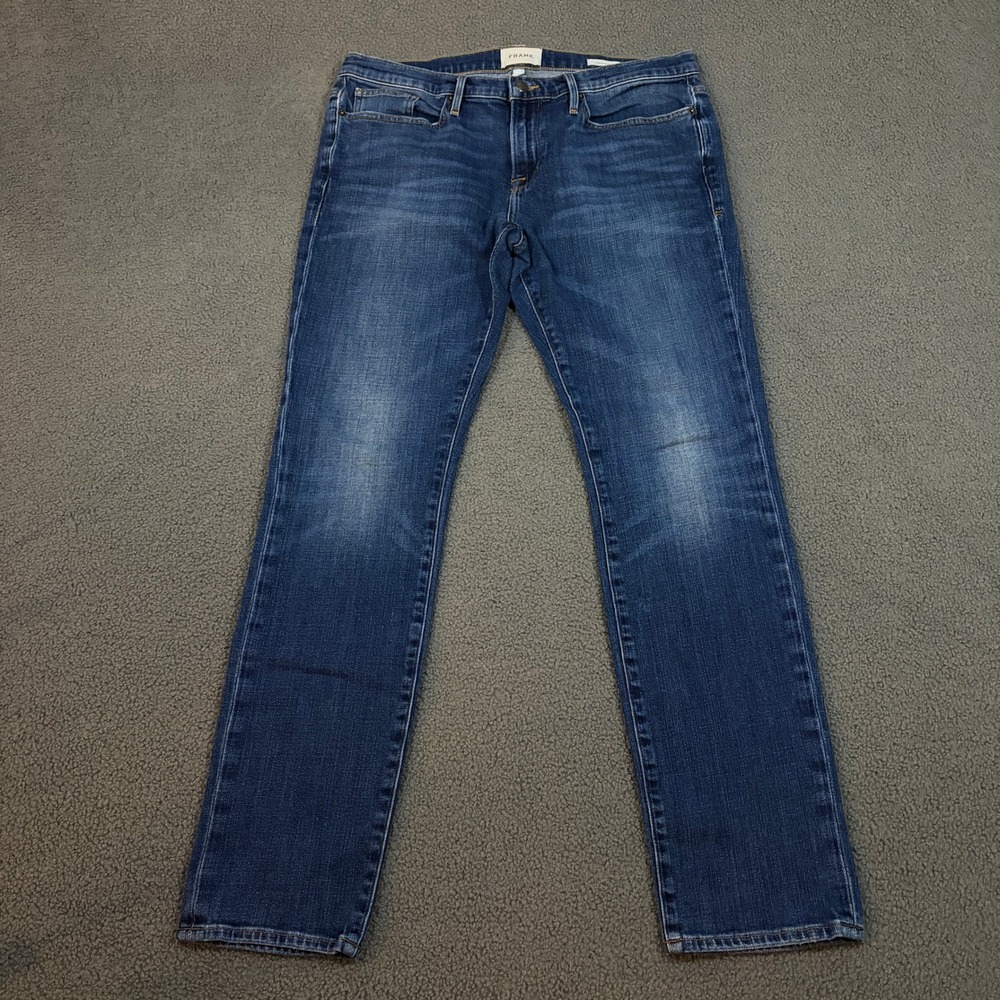 FRAME Jeans Mens 34 Blue L'Homme Skinny Winston Slim Fit Denim Pants LWHS0467